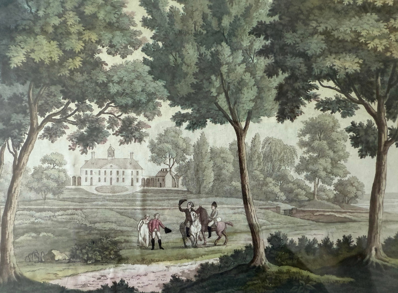 Antique Framed Mount Vernon Estate Etching by Paolo Fumagalli - 4