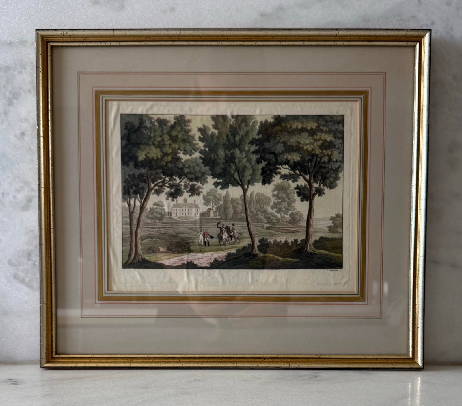 Antique Framed Mount Vernon Estate Etching by Paolo Fumagalli - 5
