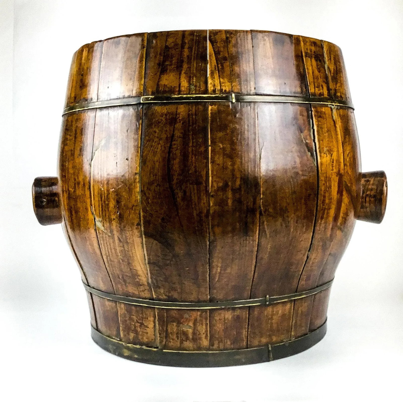Antique Chinese Wood Rice Container Planter - 2