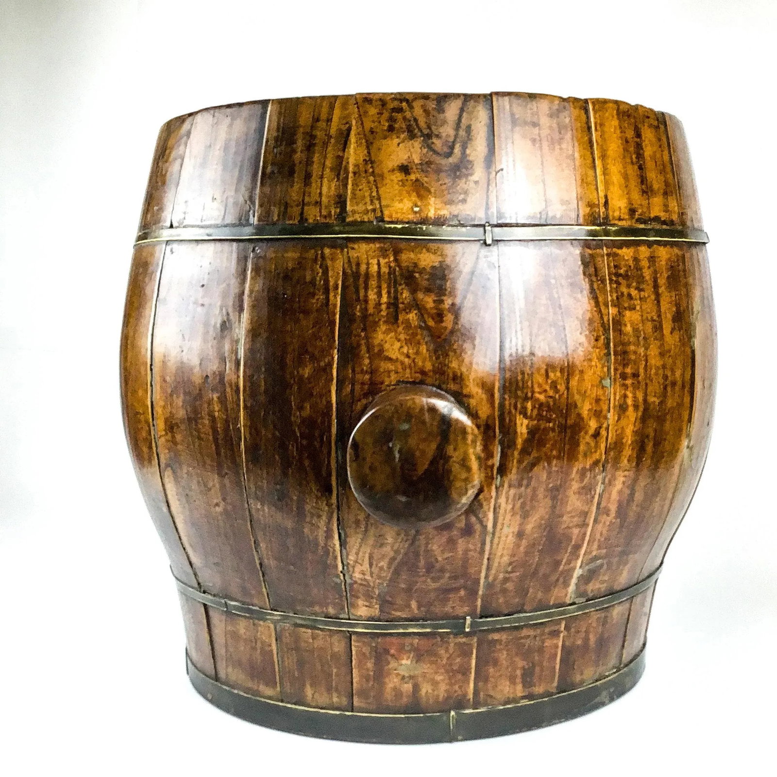 Antique Chinese Wood Rice Container Planter - 3