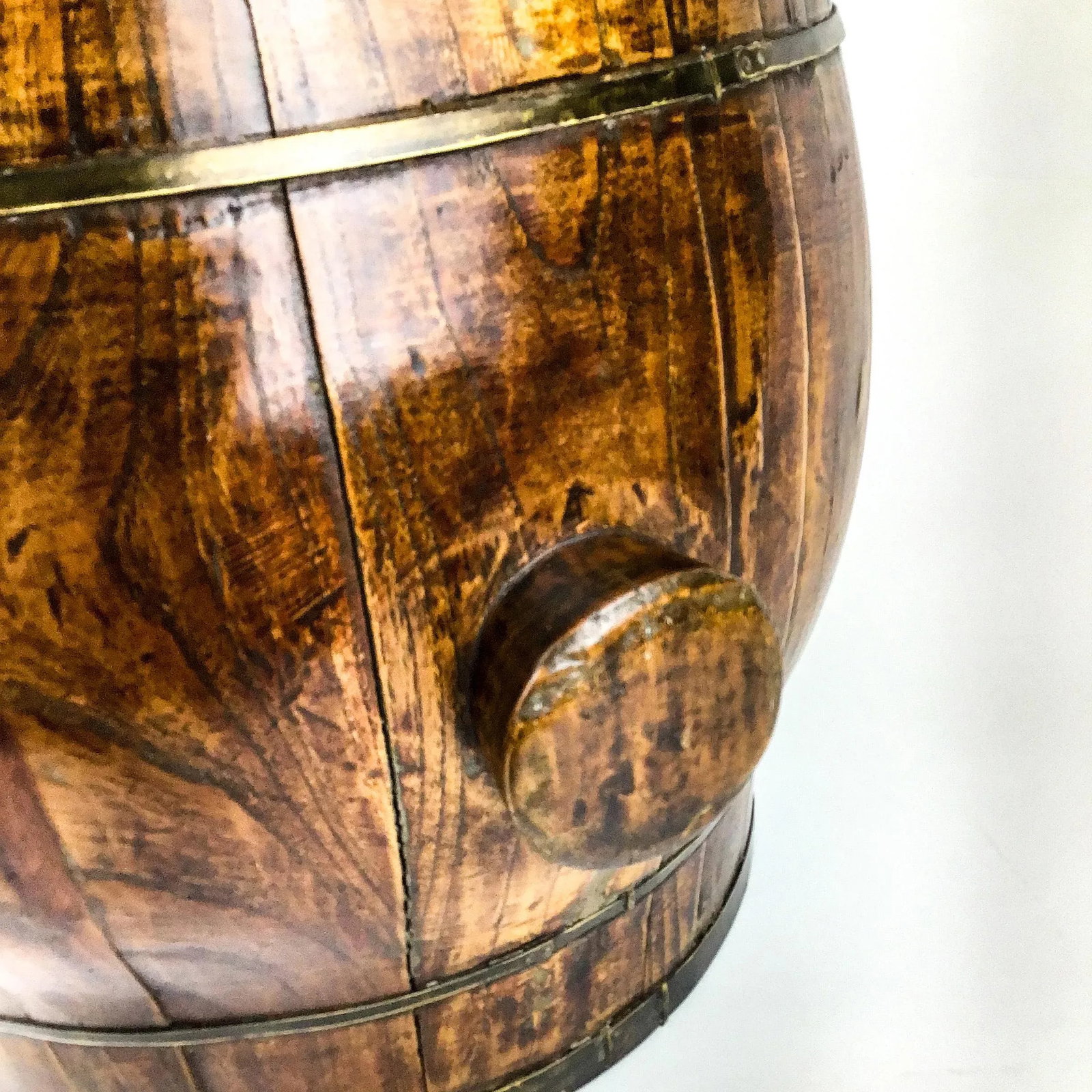 Antique Chinese Wood Rice Container Planter - 4