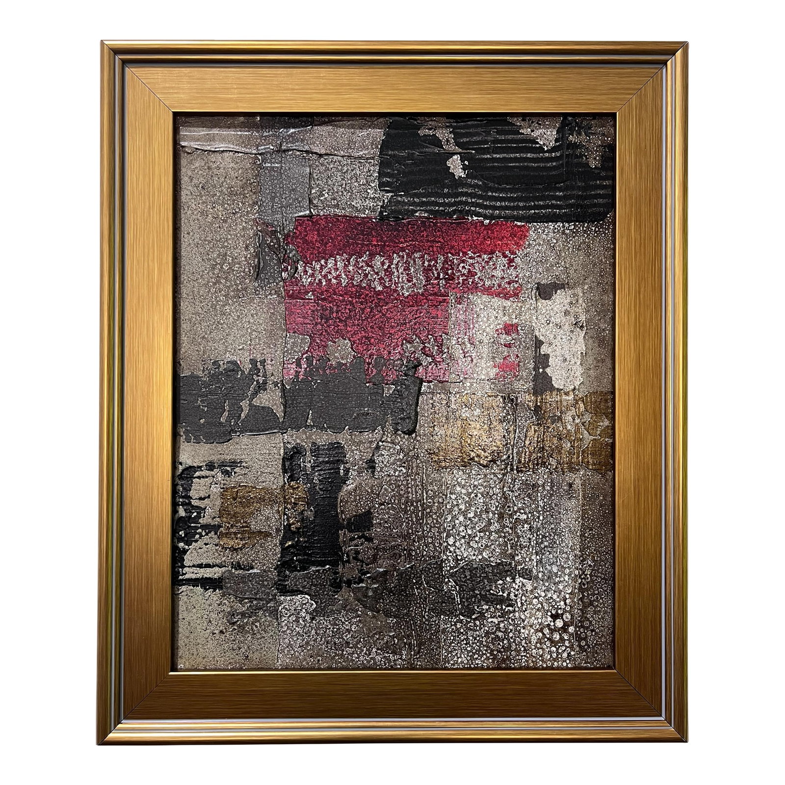 Afterglow No. 2 - Original Abstract Painting by J. Kent Martin: This original mixed-media abstract painting by J. Kent Martin is inspired by aerial views of farmland and the ordered patterns of roads and city streets. Built through layers of paint that are