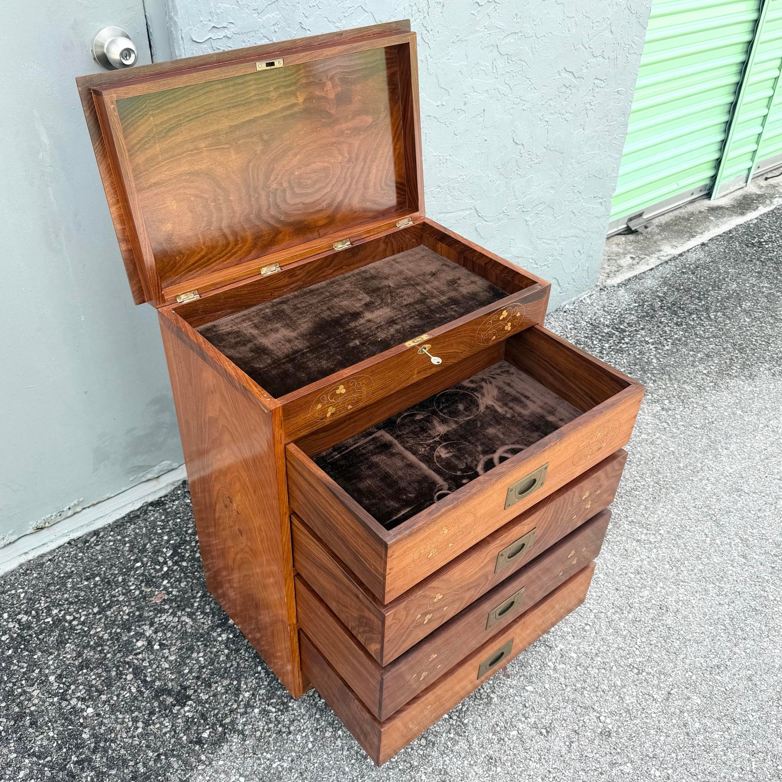 Vintage Italian Style Wooden Jewelry/Silverware Chest - 4