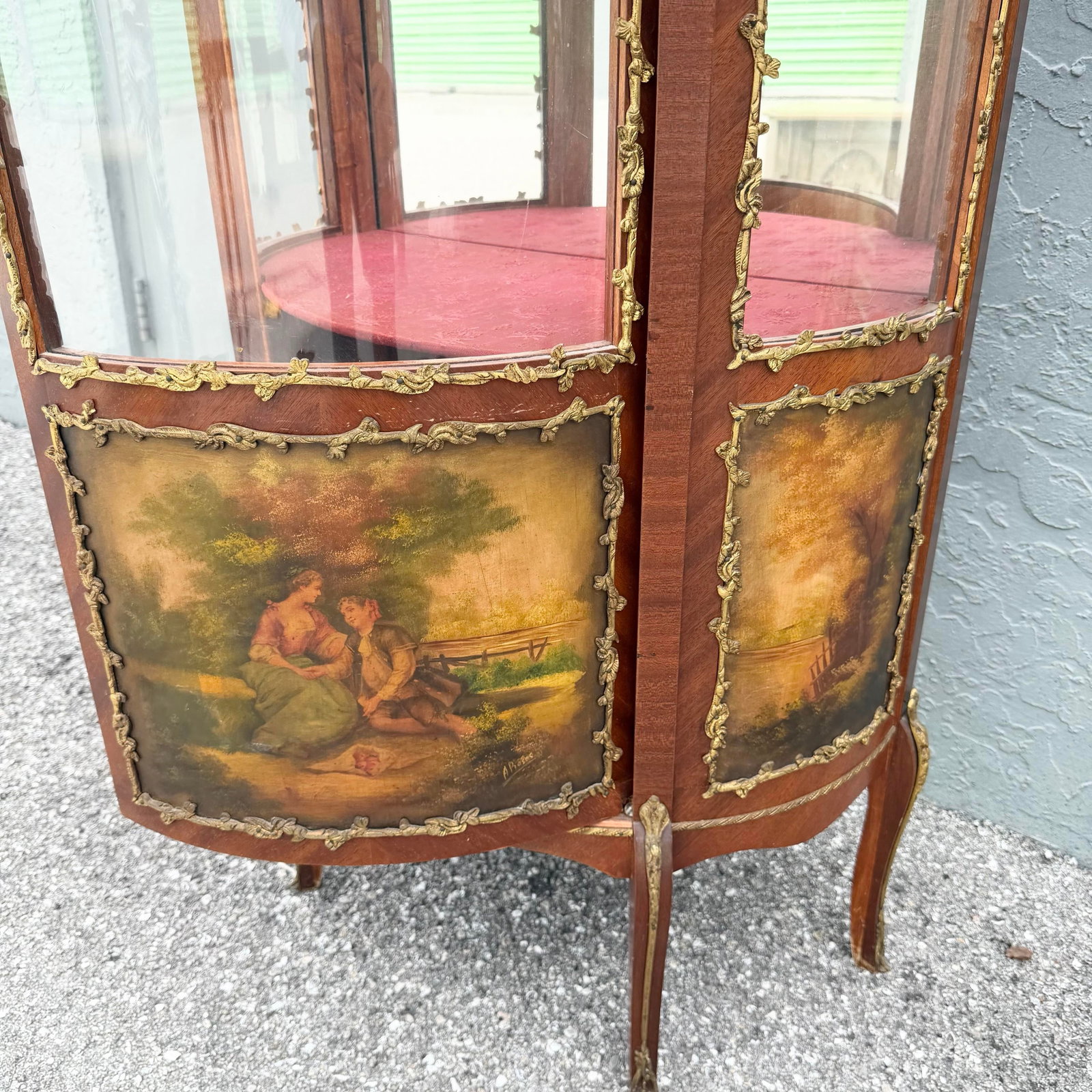 Antique French Louis XV Style Curio Display Cabinet - 12