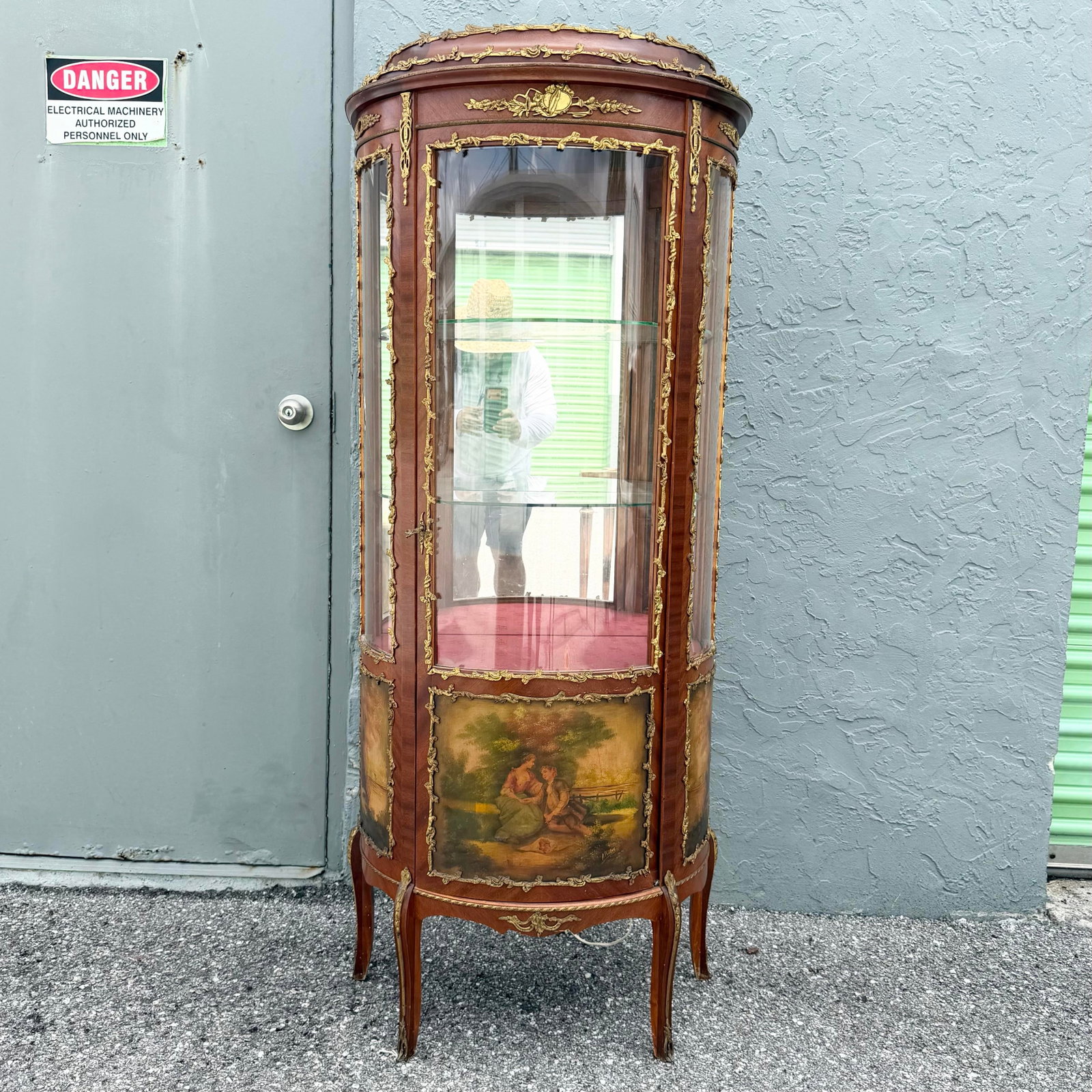 Antique French Louis XV Style Curio Display Cabinet - 2