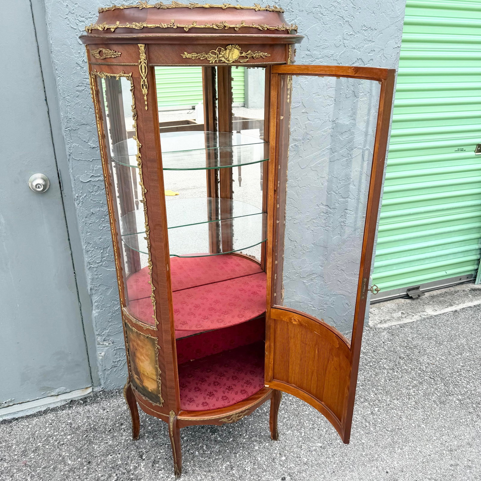 Antique French Louis XV Style Curio Display Cabinet - 3