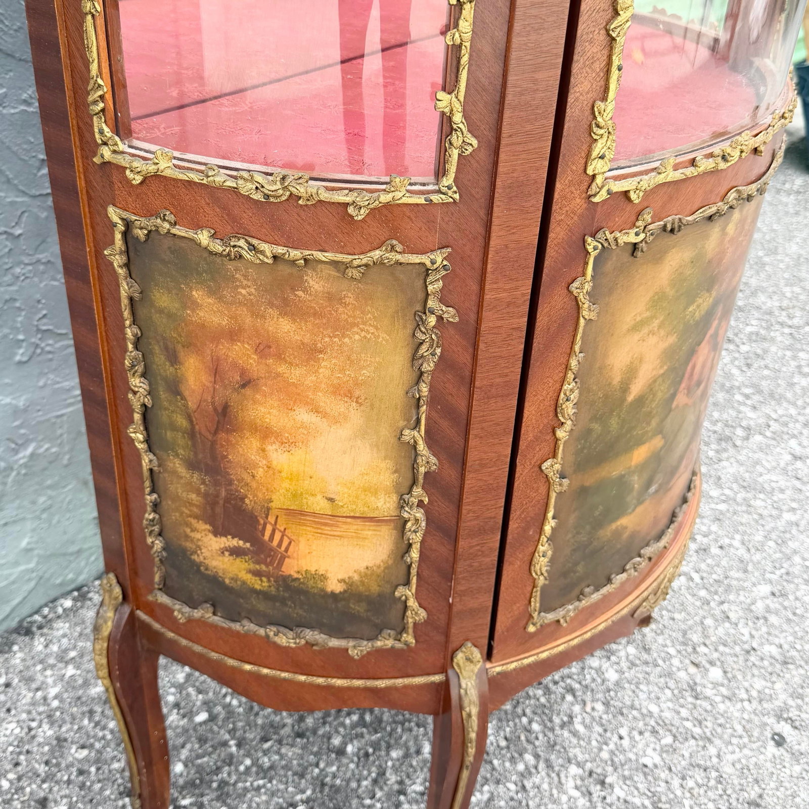 Antique French Louis XV Style Curio Display Cabinet - 4