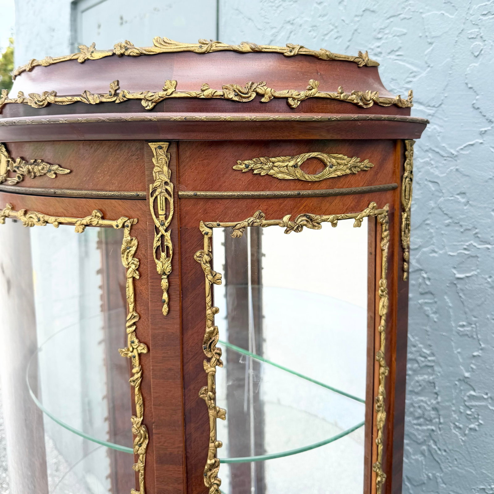 Antique French Louis XV Style Curio Display Cabinet - 7