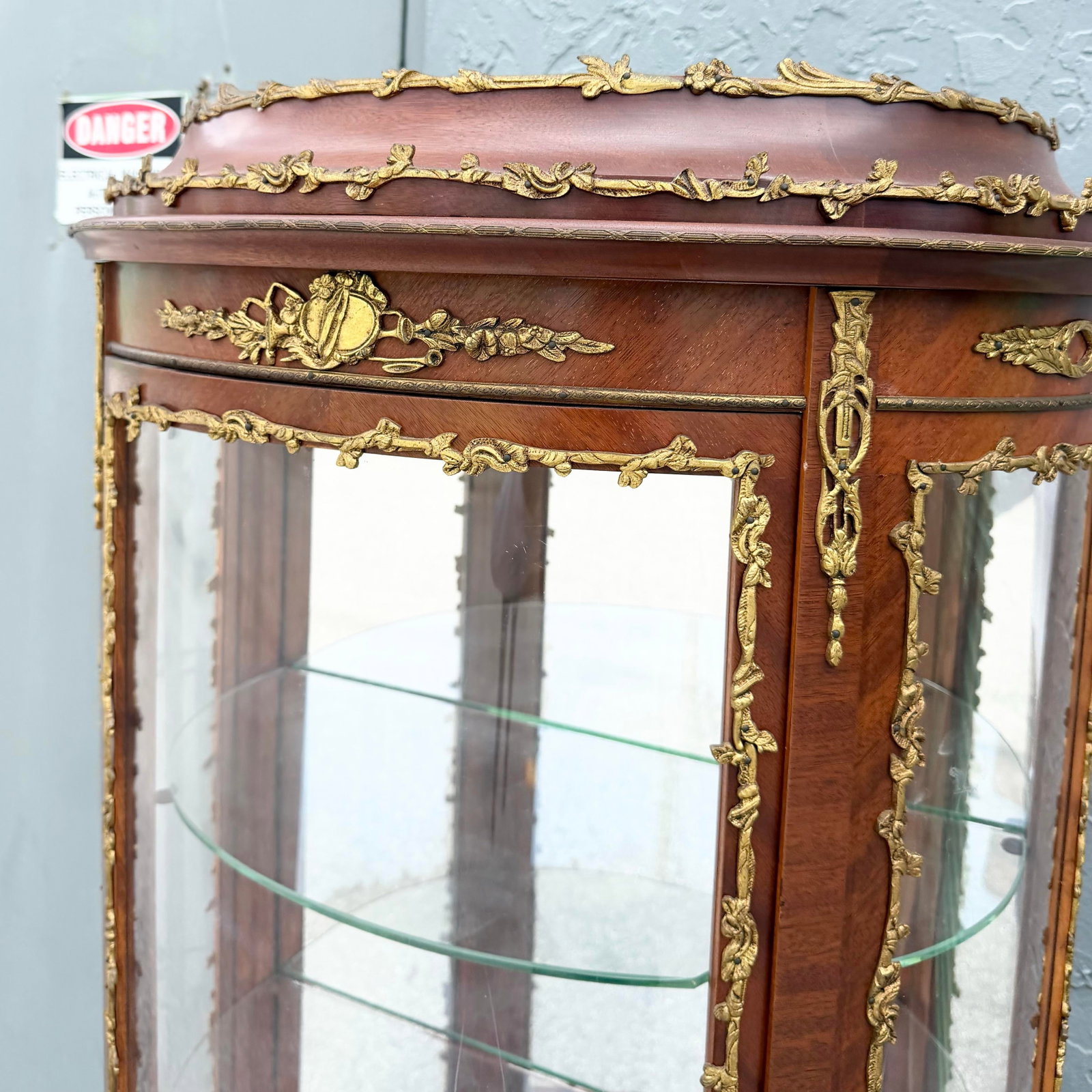 Antique French Louis XV Style Curio Display Cabinet - 8