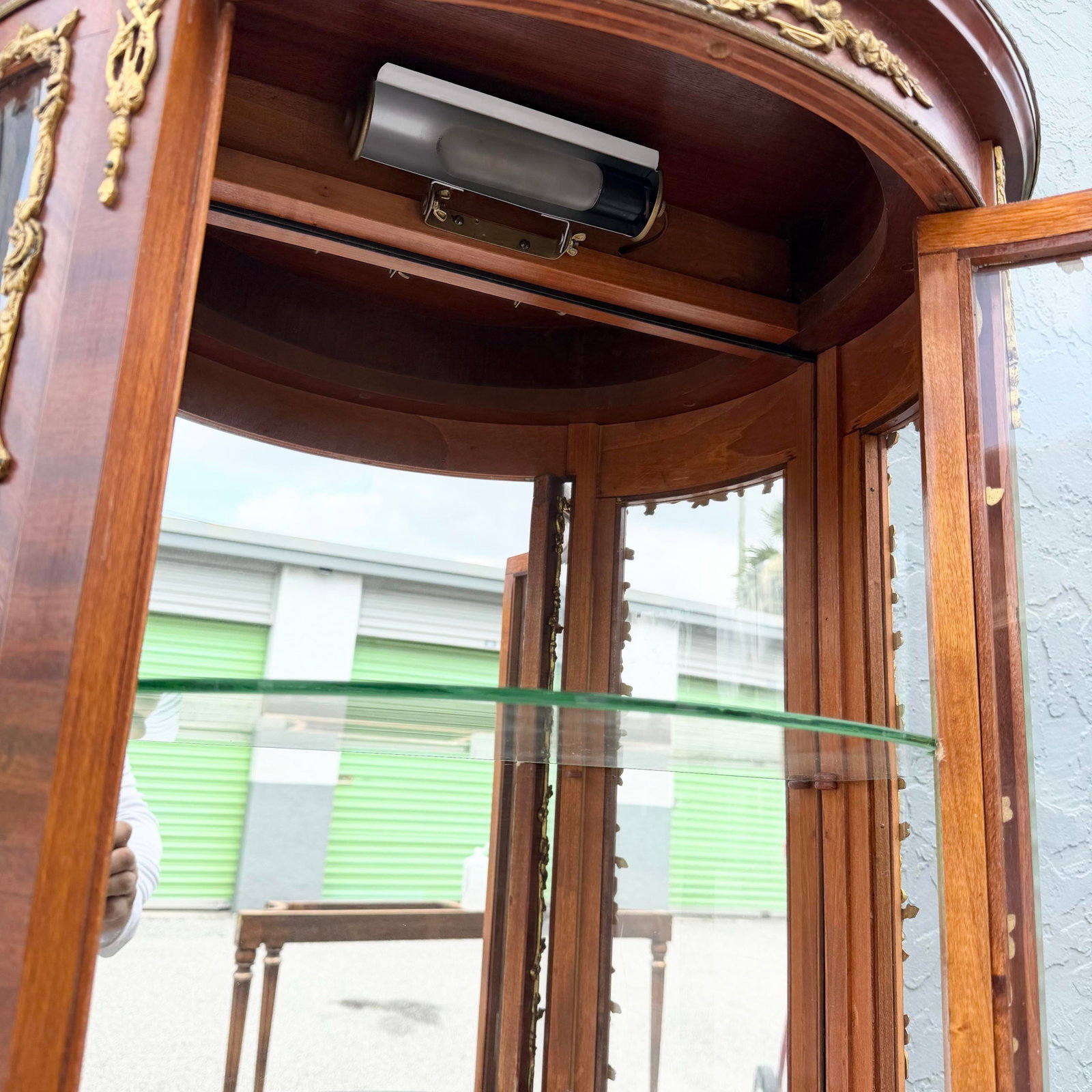 Antique French Louis XV Style Curio Display Cabinet - 9