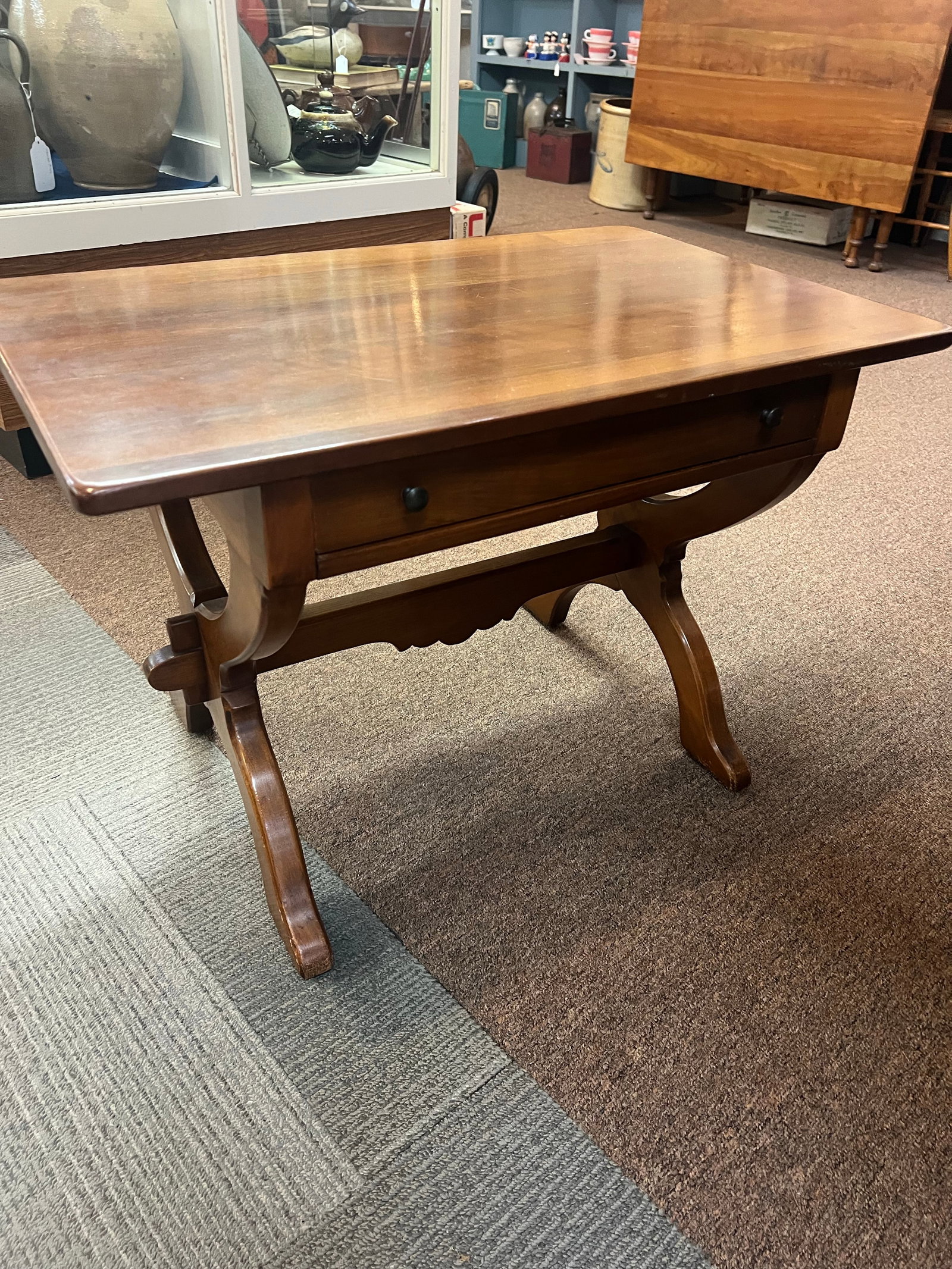 Stickley Furniture Cherry Sofa Coffee Table Two Sided Drawer - 3