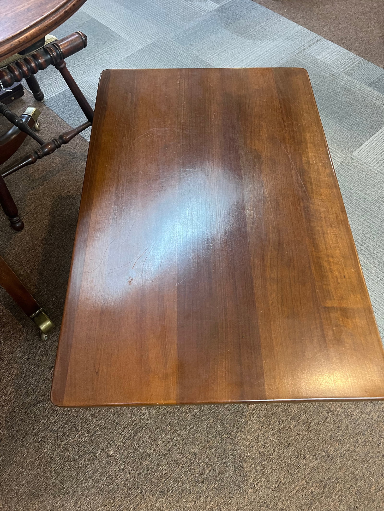 Stickley Furniture Cherry Sofa Coffee Table Two Sided Drawer - 4