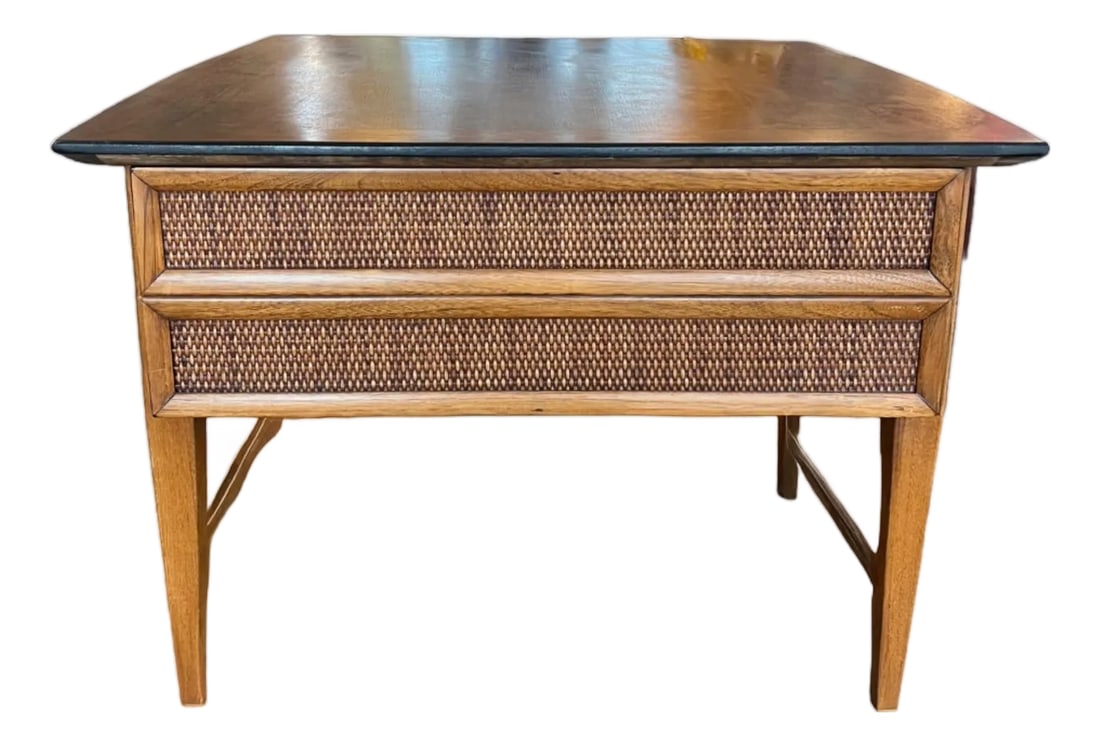 1960s Lane Furniture Mid-Century Modern Side Table: Lane furniture mid-century modern side table very good condition with basket weave drawer front Condition: Alterations: Original Condition Unaltered Imperfections: Some Imperfections Condition Notes: 