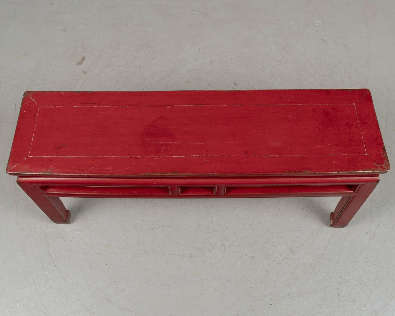 19th Century Chinese Qing Dynasty Red Lacquered Bench - 10