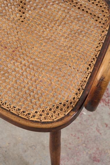 Antique Edwardian Bentwood Occasional Chair With Hand Tied Cane Seat - 11