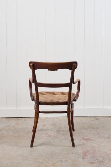 Antique Edwardian Bentwood Occasional Chair With Hand Tied Cane Seat - 4