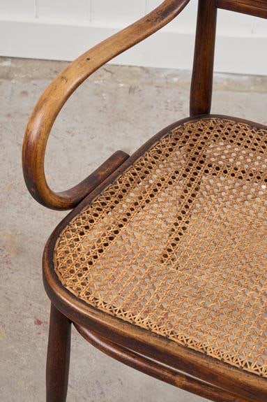 Antique Edwardian Bentwood Occasional Chair With Hand Tied Cane Seat - 8