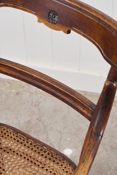 Antique Edwardian Bentwood Occasional Chair With Hand Tied Cane Seat - 9