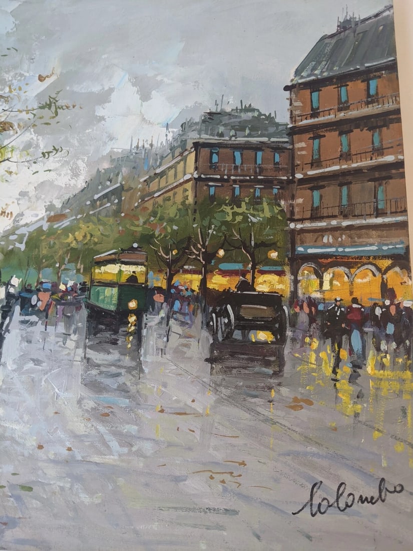 Late 20th Century Large Contemporary Impressionist Paris Street Scene Oil Painting on Canvas, Signed - 5