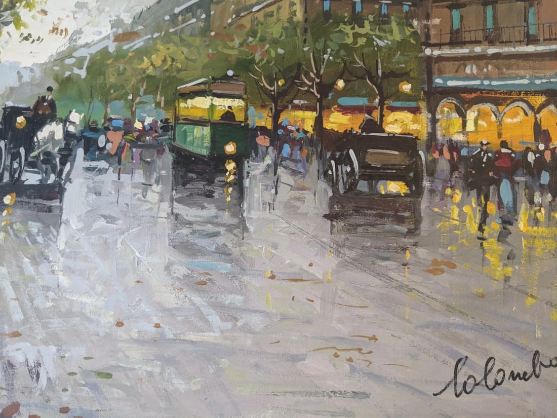 Late 20th Century Large Contemporary Impressionist Paris Street Scene Oil Painting on Canvas, Signed - 7