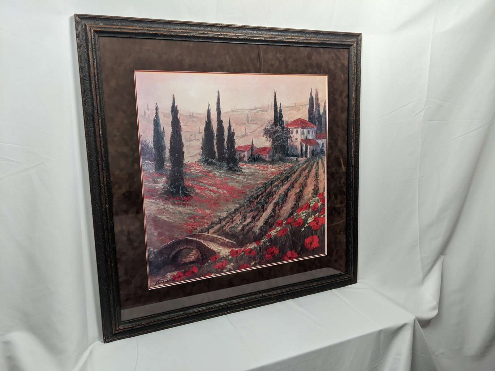 Late 20th Century Signed Fronckowiak "Poppies of Toscano I & II" Framed Fine Art Print Pair - 13