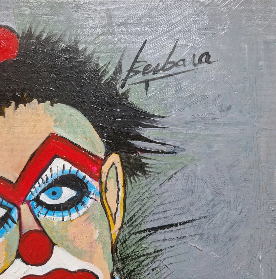 Mid-20th Century Khouresserian, Expressionist Clown Portrait, Oil on Canvas - 4
