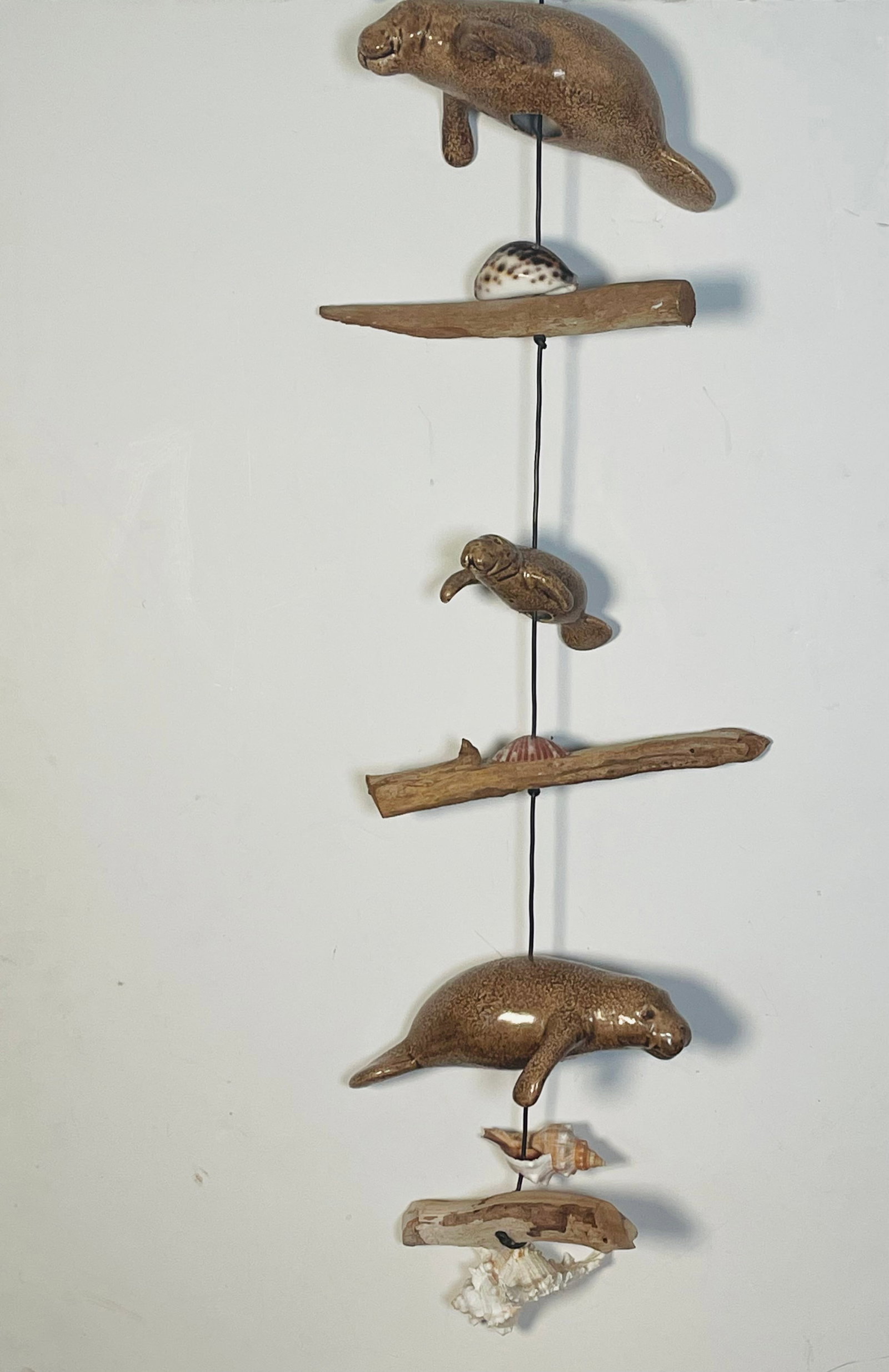 1960s Florida Coastal Sea Shells Manatee Mobile Sculpture - 2