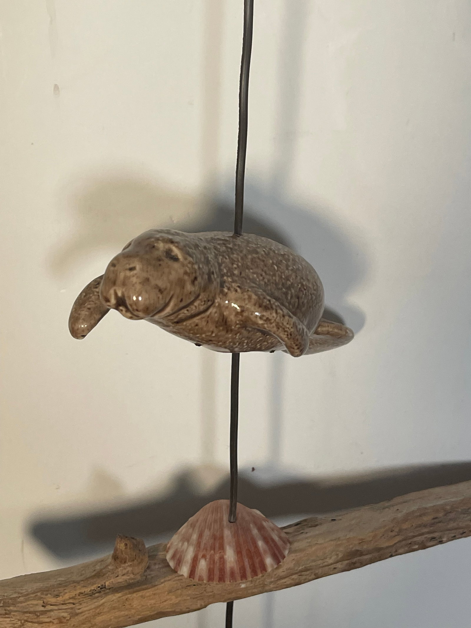 1960s Florida Coastal Sea Shells Manatee Mobile Sculpture - 3