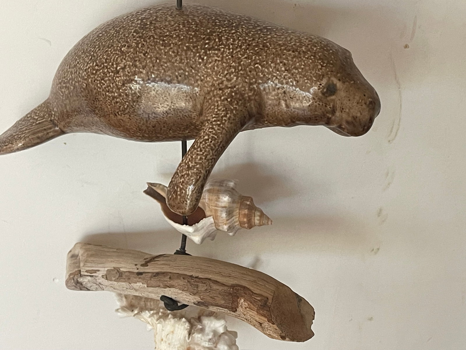 1960s Florida Coastal Sea Shells Manatee Mobile Sculpture - 5