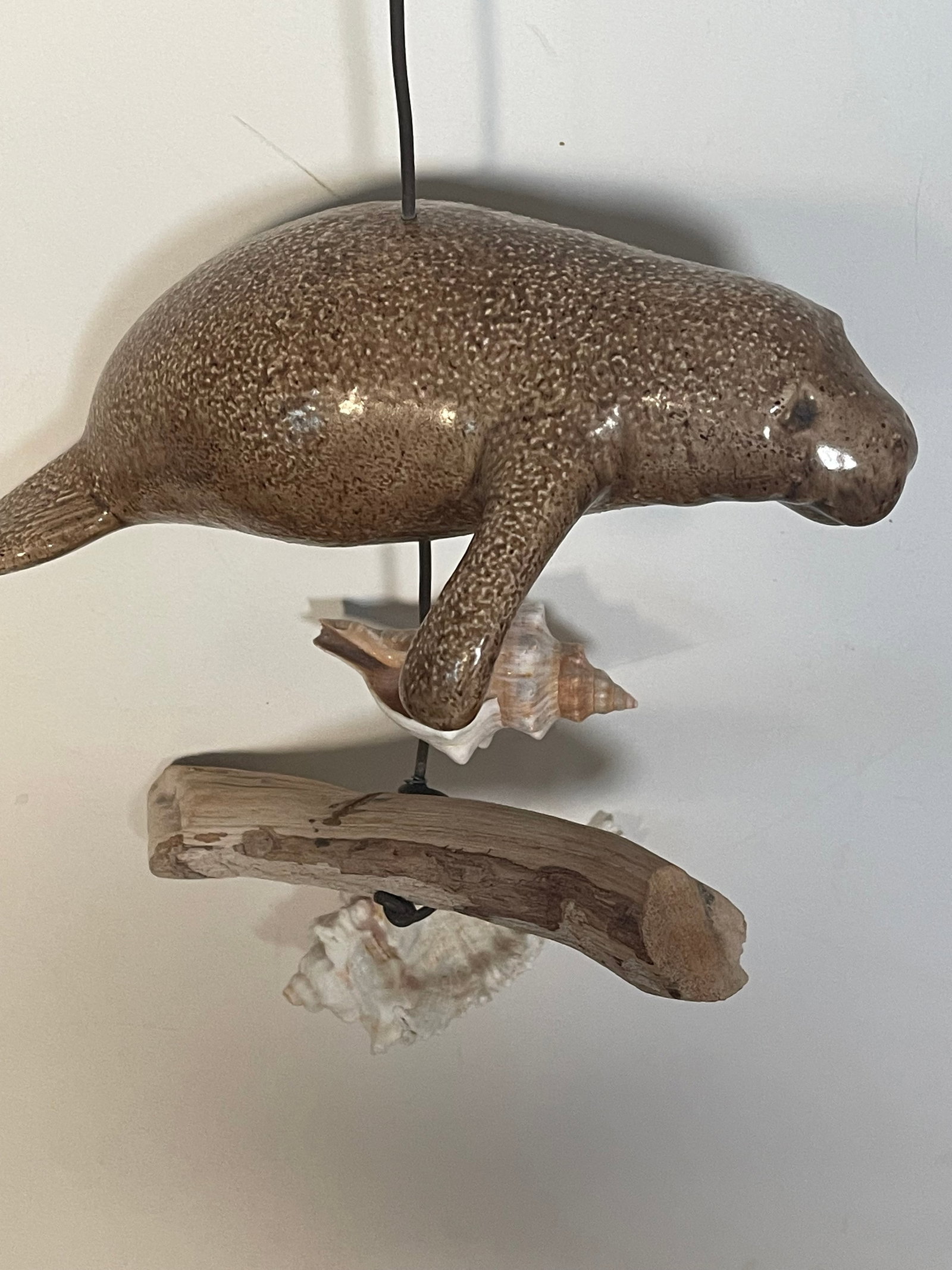 1960s Florida Coastal Sea Shells Manatee Mobile Sculpture - 6