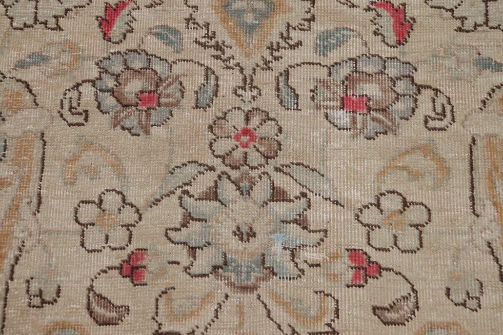 Shabby Chic Vintage Beige/Red Wool Rug - 8'8'' X 11'4'' - 6