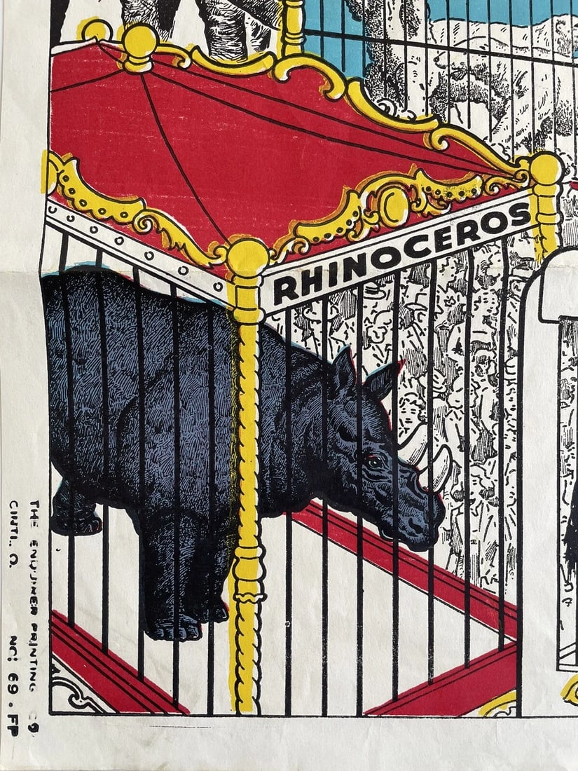 Vintage Great American Circus Poster by the Enquirer Printing Cincinnati 21x28" - 6