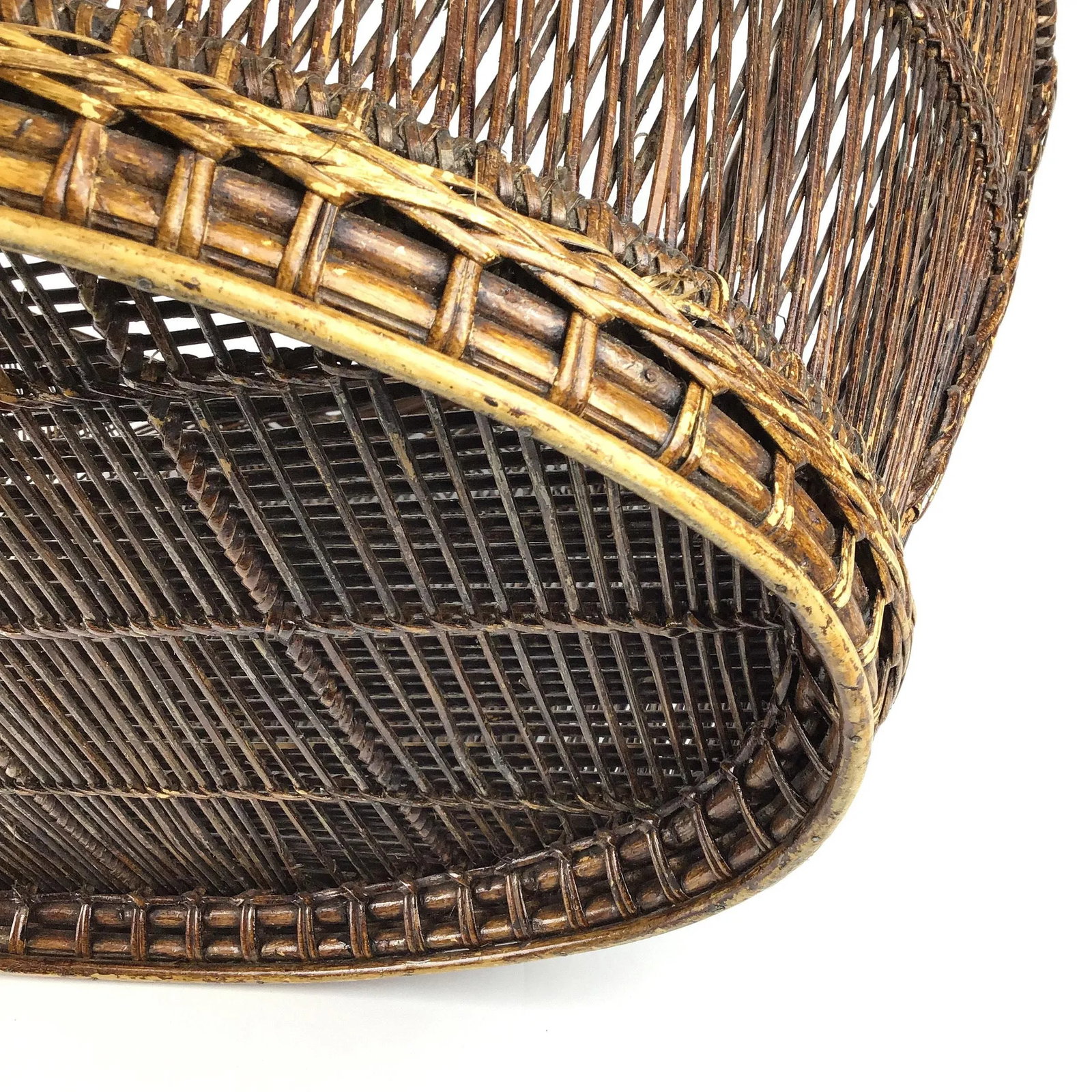 1950s Extra Large Japanese Artisan Hand Woven Basket - 12