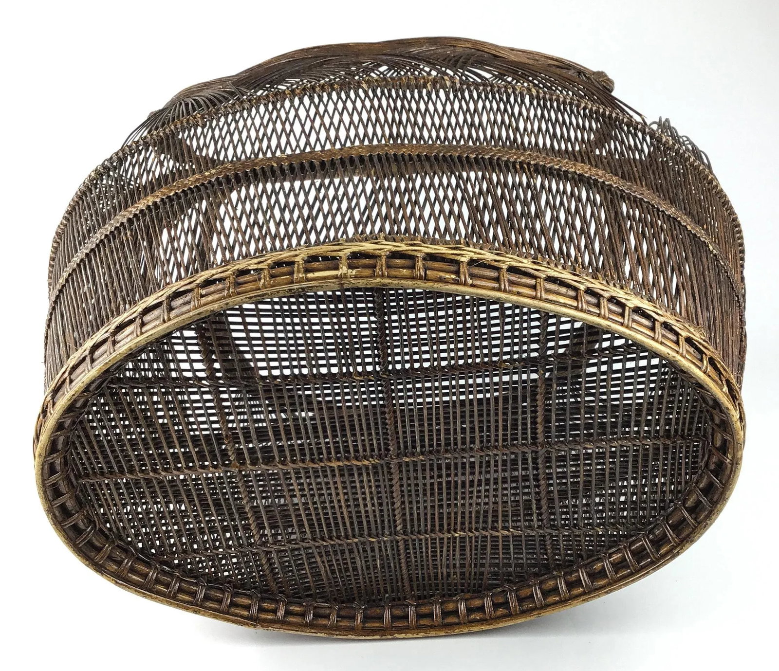 1950s Extra Large Japanese Artisan Hand Woven Basket - 4