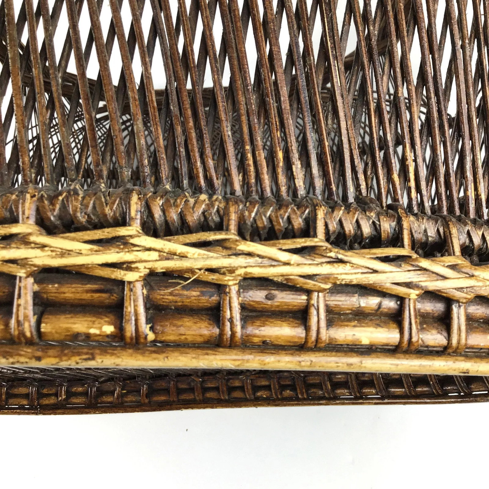1950s Extra Large Japanese Artisan Hand Woven Basket - 8