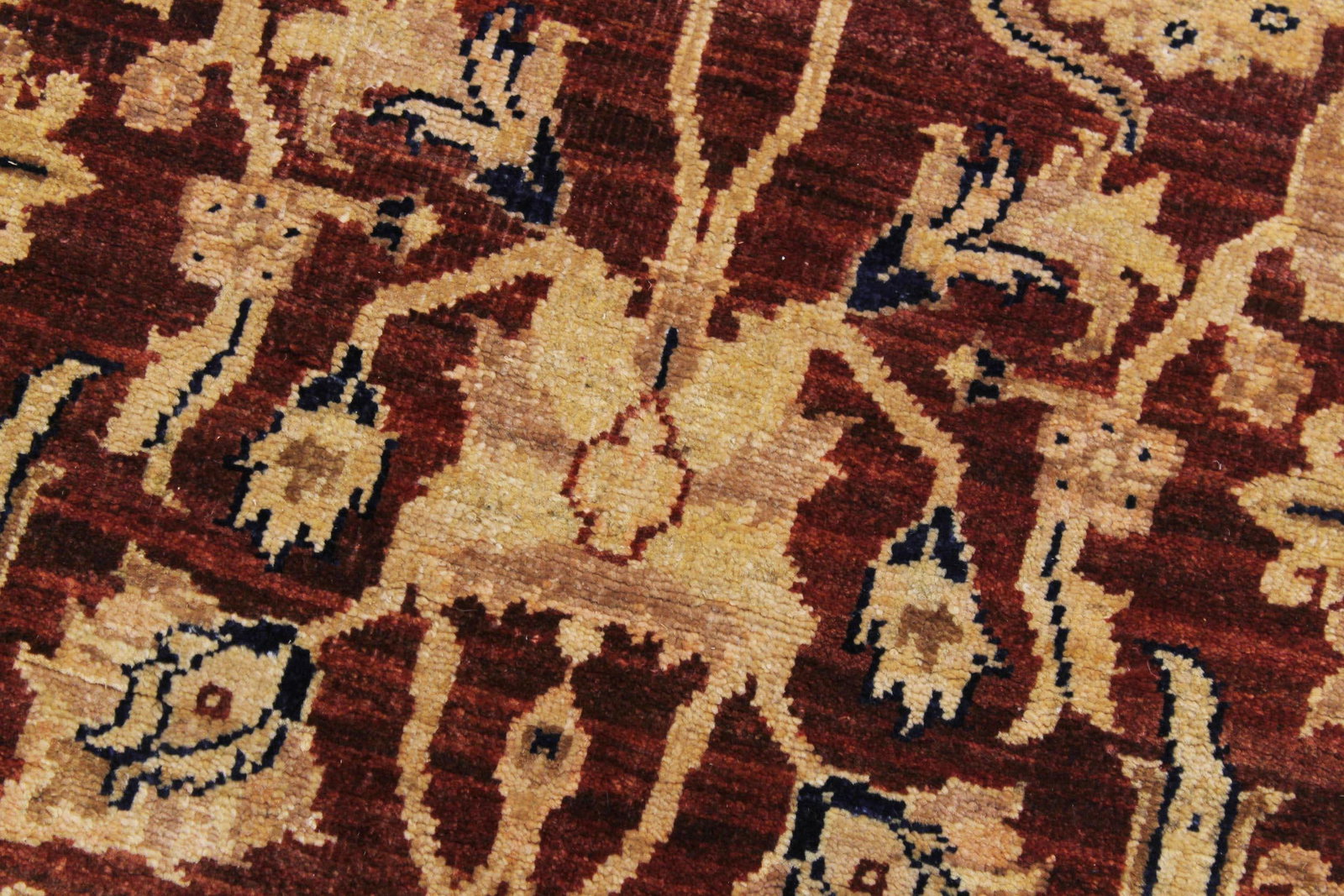 Ziegler 1990's Dark Red/Blue Wool Runner Rug- 3'1'' X 11'10'' - 6
