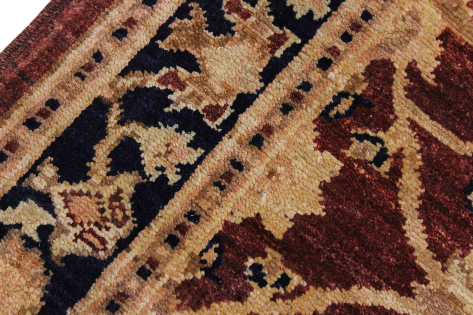 Ziegler 1990's Dark Red/Blue Wool Runner Rug- 3'1'' X 11'10'' - 7