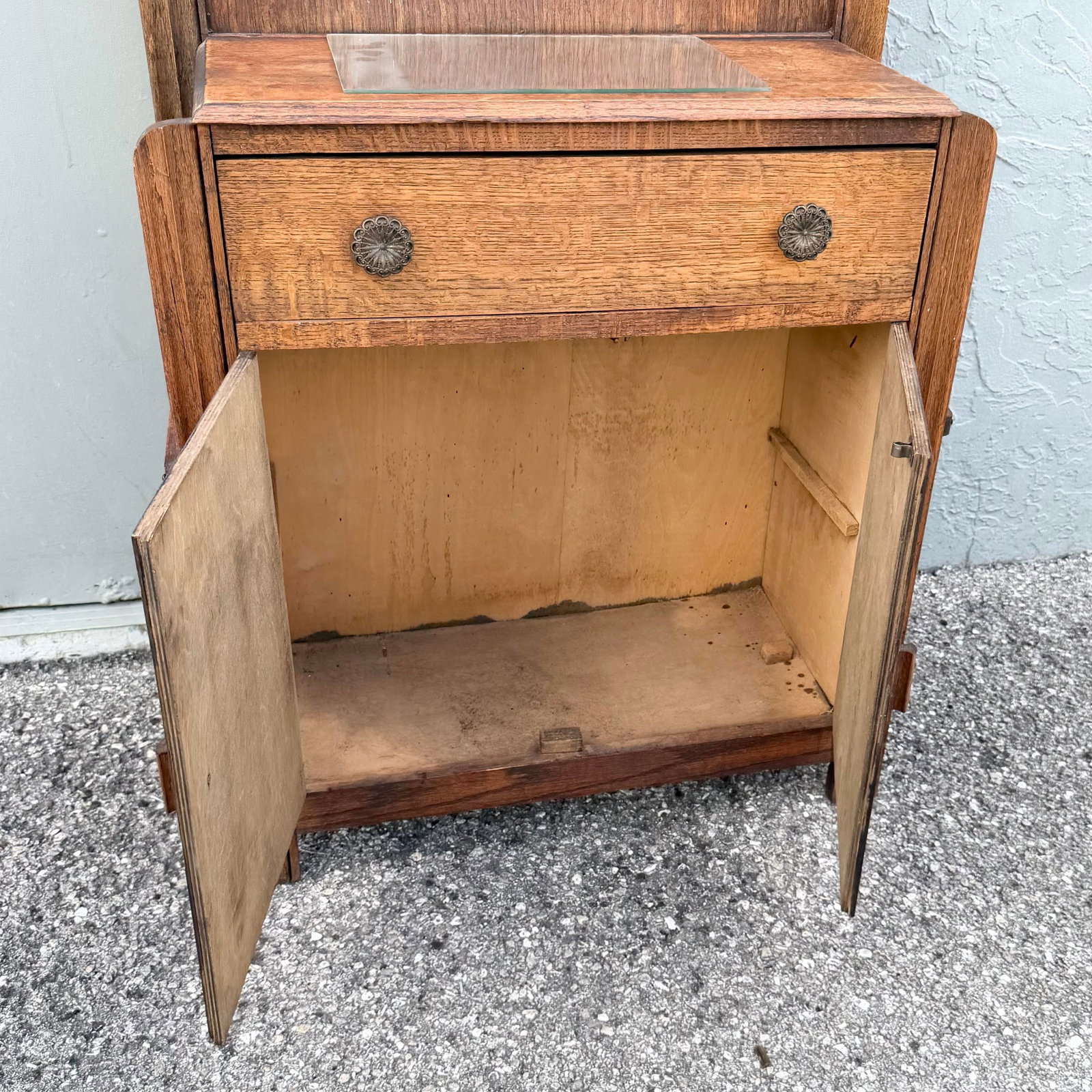 Antique Tiger Oak Hall Tree - 10