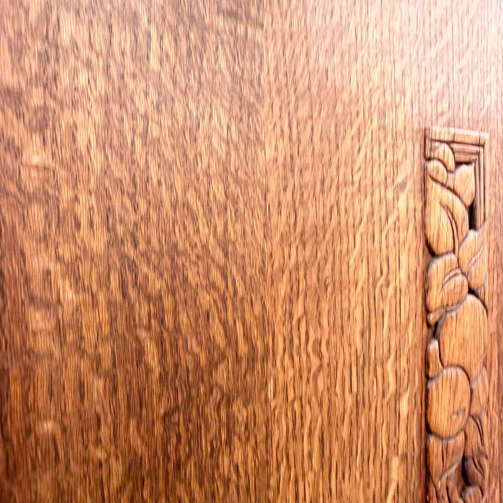 Antique Tiger Oak Hall Tree - 11