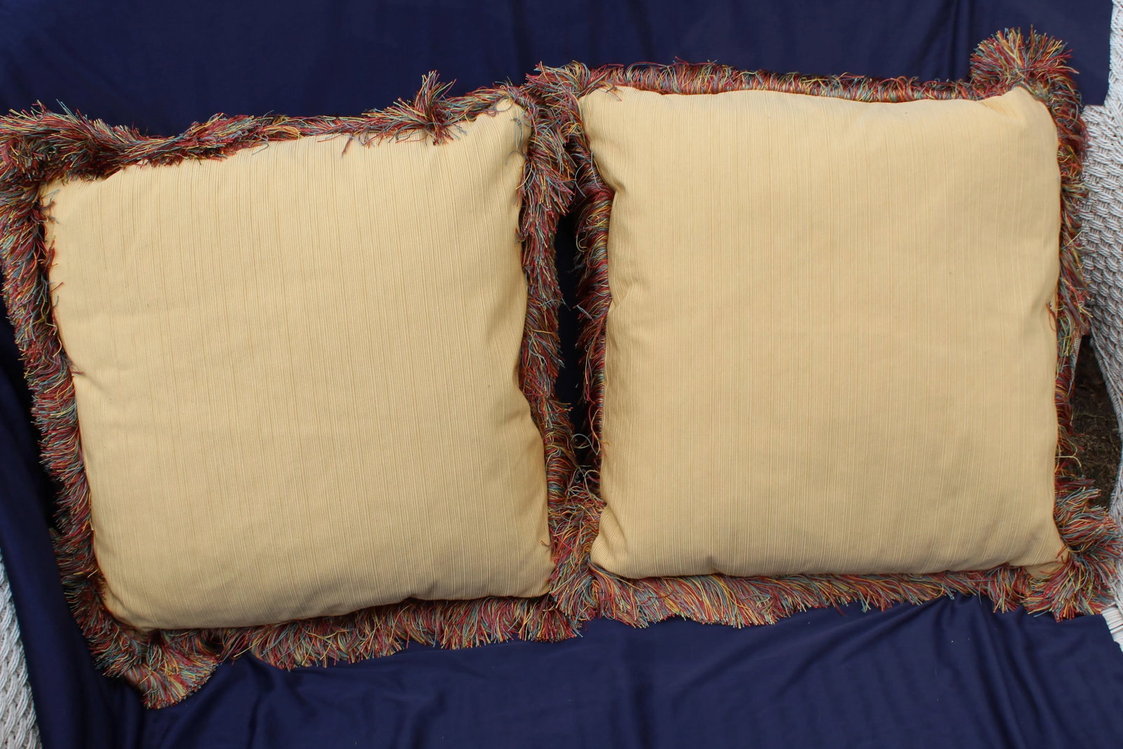 Late 20th C. Raw Silk Pillows - a Pair - 5