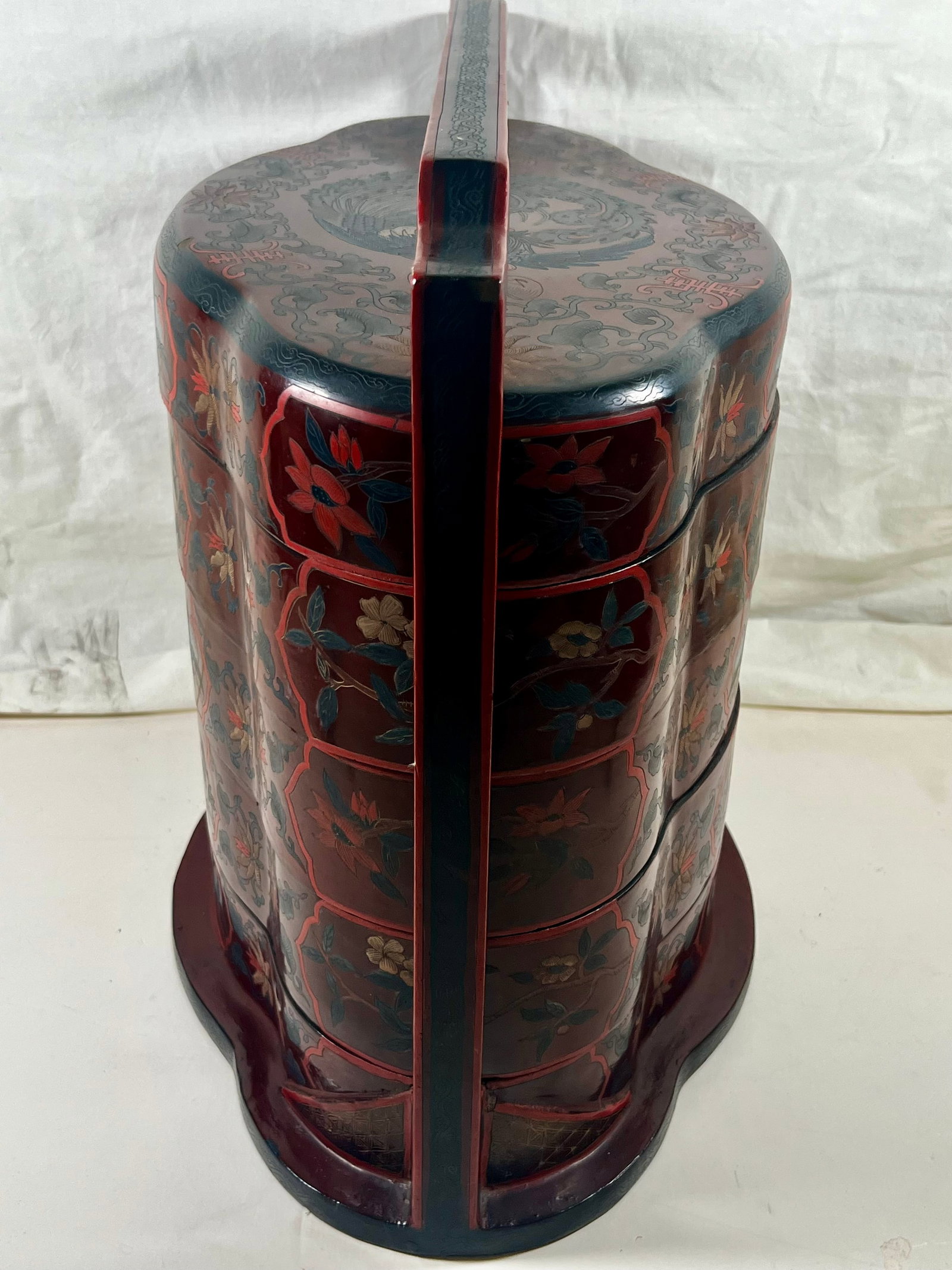 Antique Chinese 5-Tier Stacking Wedding Box - 12