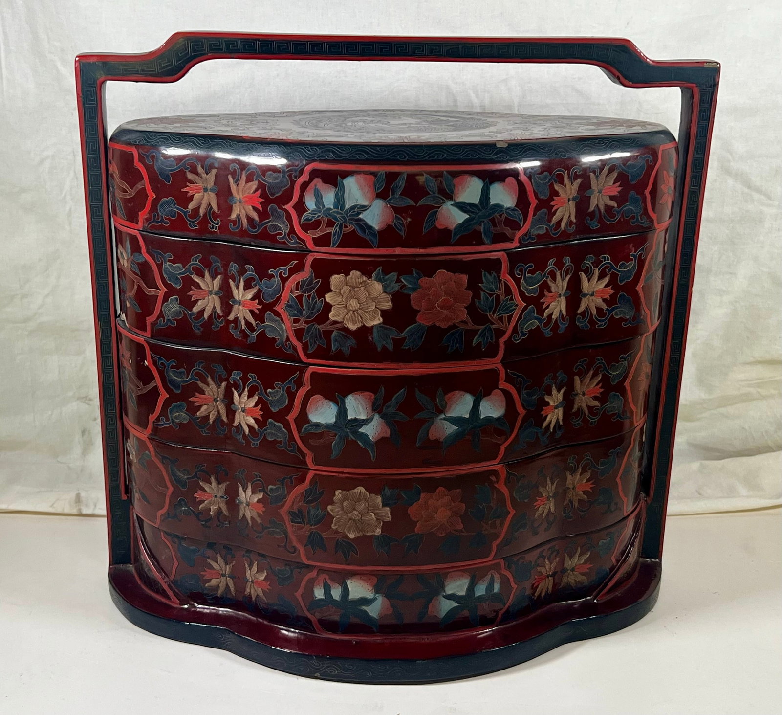 Antique Chinese 5-Tier Stacking Wedding Box - 3