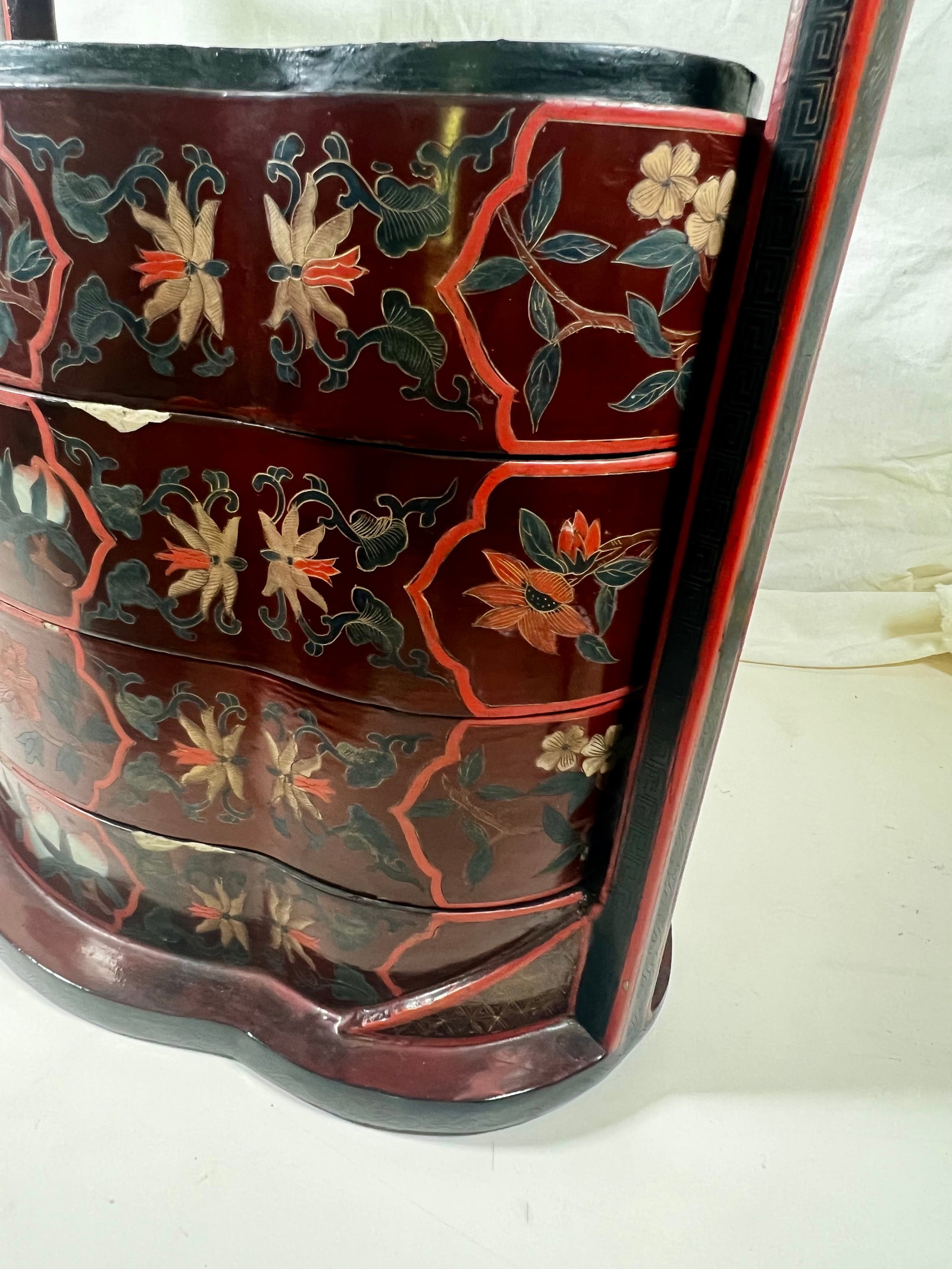 Antique Chinese 5-Tier Stacking Wedding Box - 5