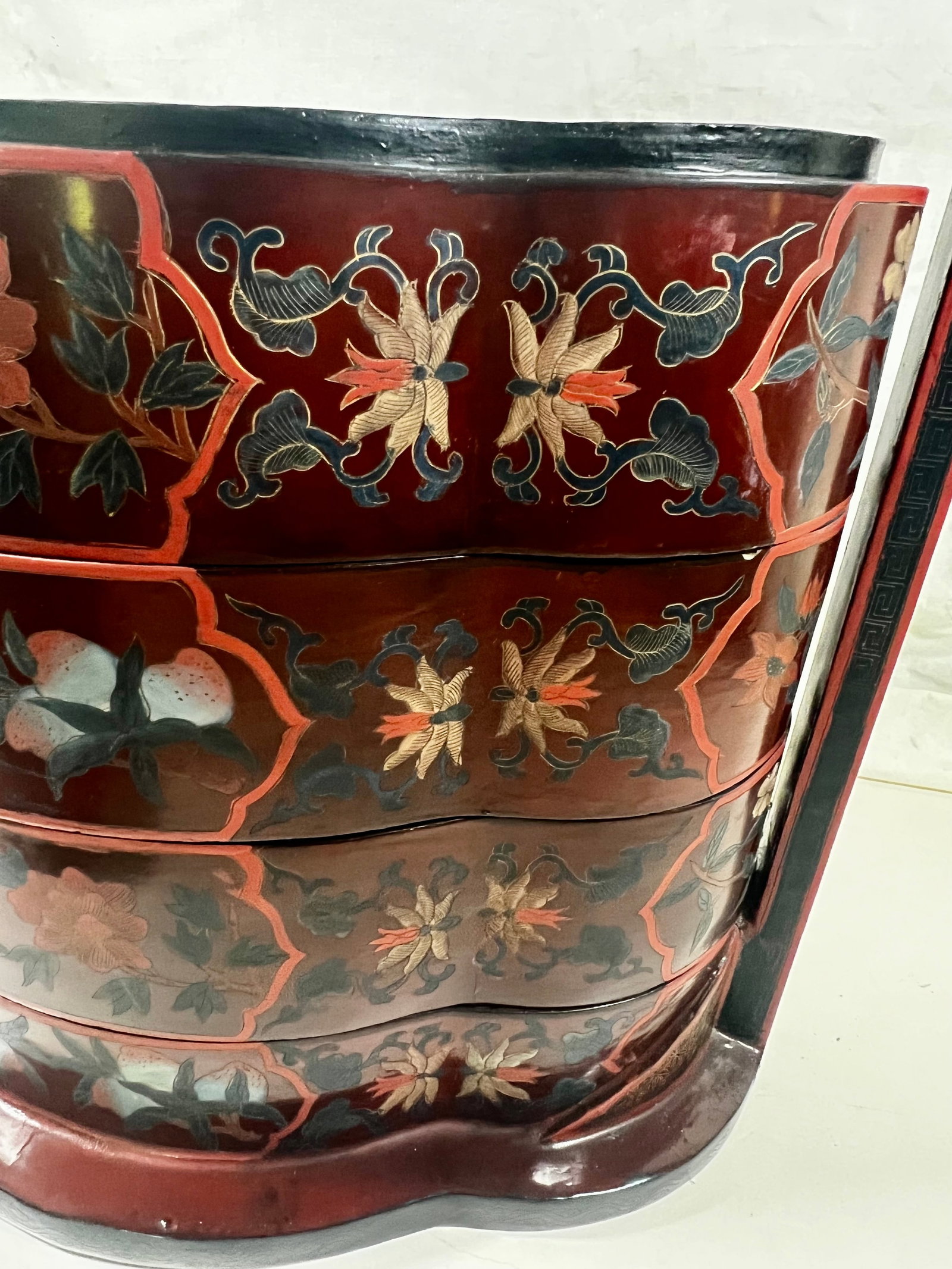 Antique Chinese 5-Tier Stacking Wedding Box - 6