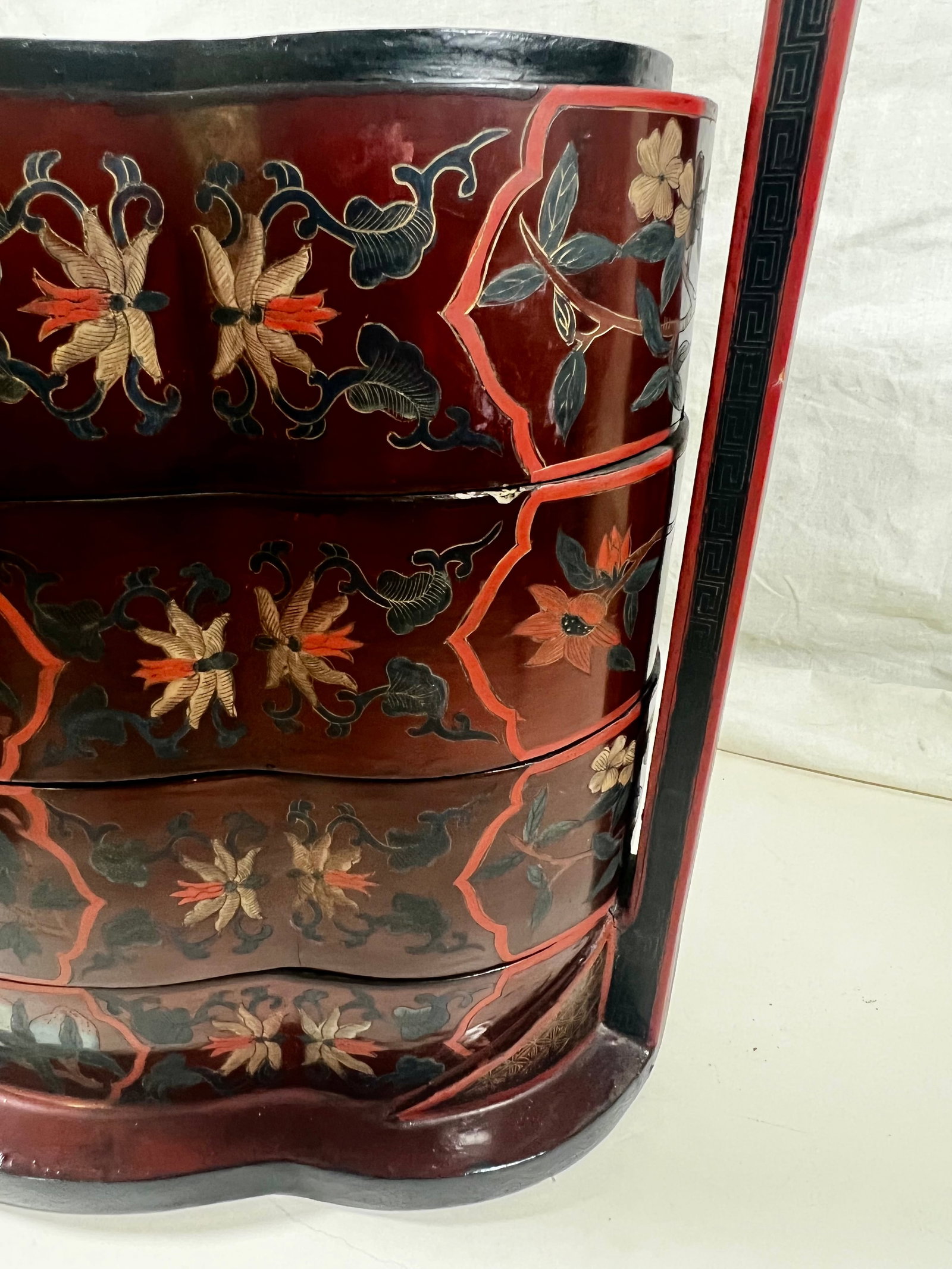 Antique Chinese 5-Tier Stacking Wedding Box - 9