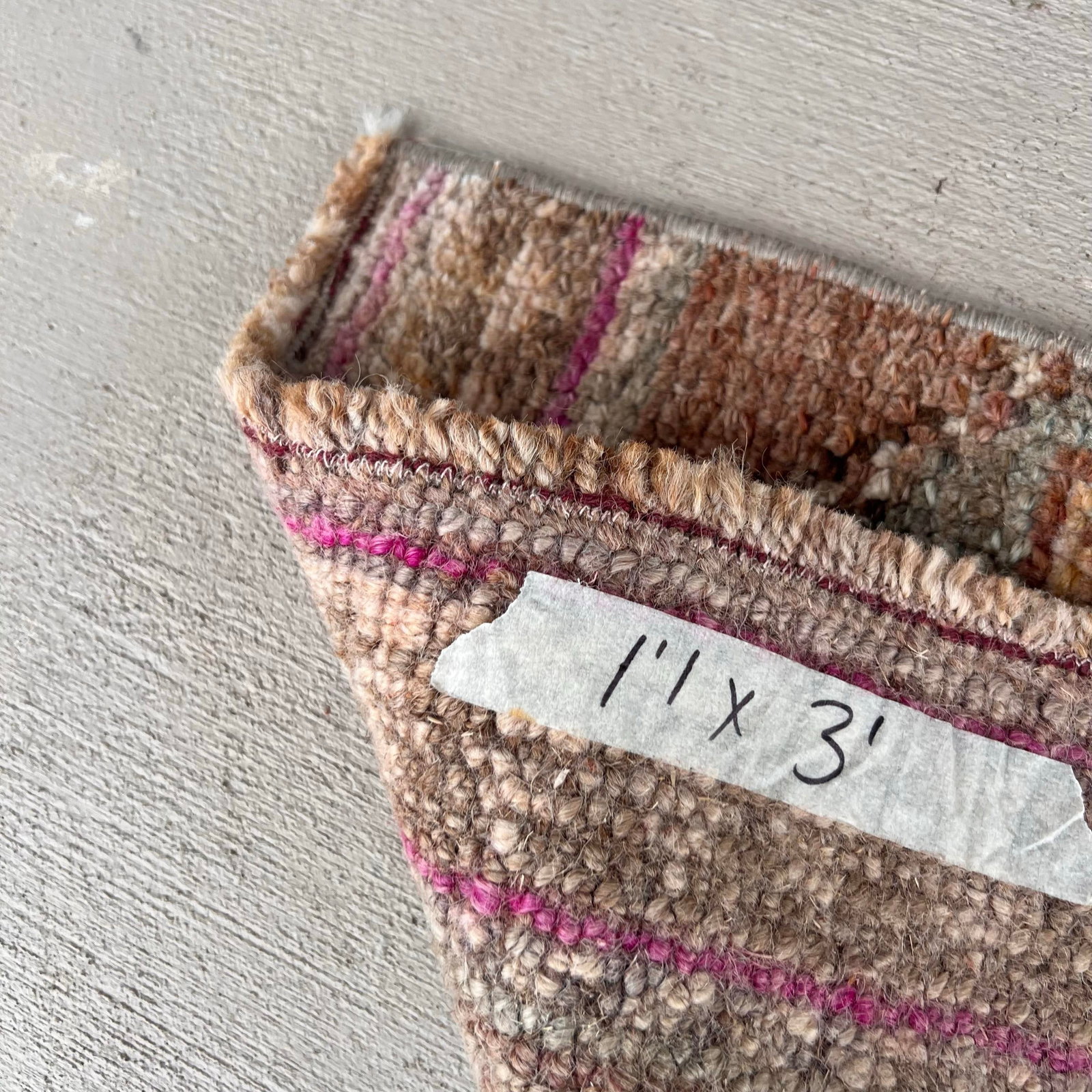 1960s Turkish Miniature Distressed Rug - 1'1x3' - 3