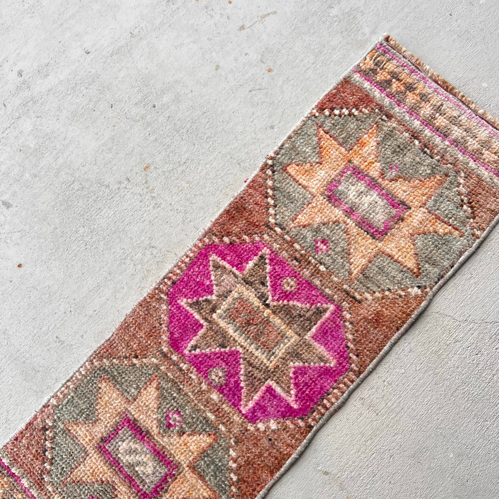 1960s Turkish Miniature Distressed Rug - 1'1x3' - 4