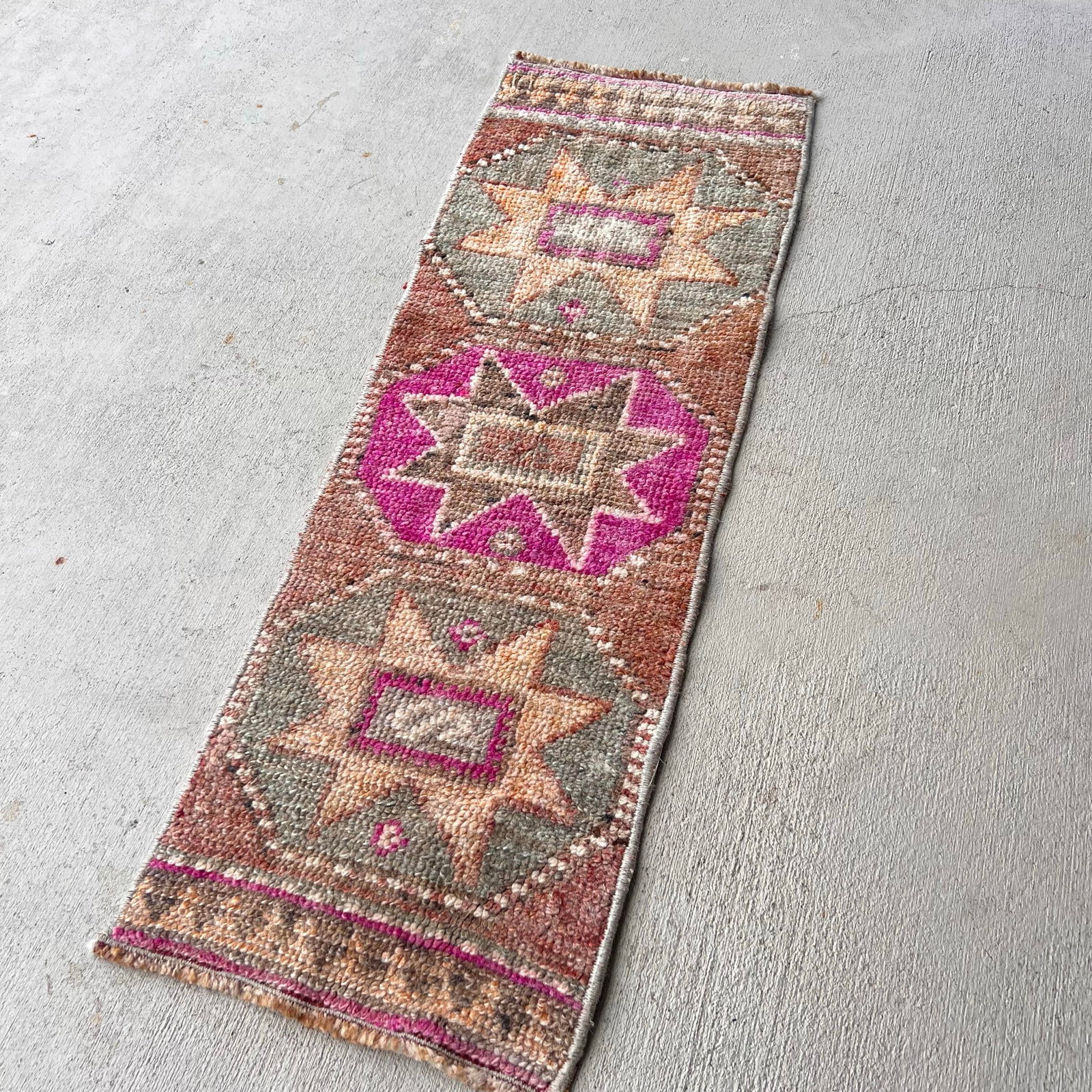 1960s Turkish Miniature Distressed Rug - 1'1x3' - 5