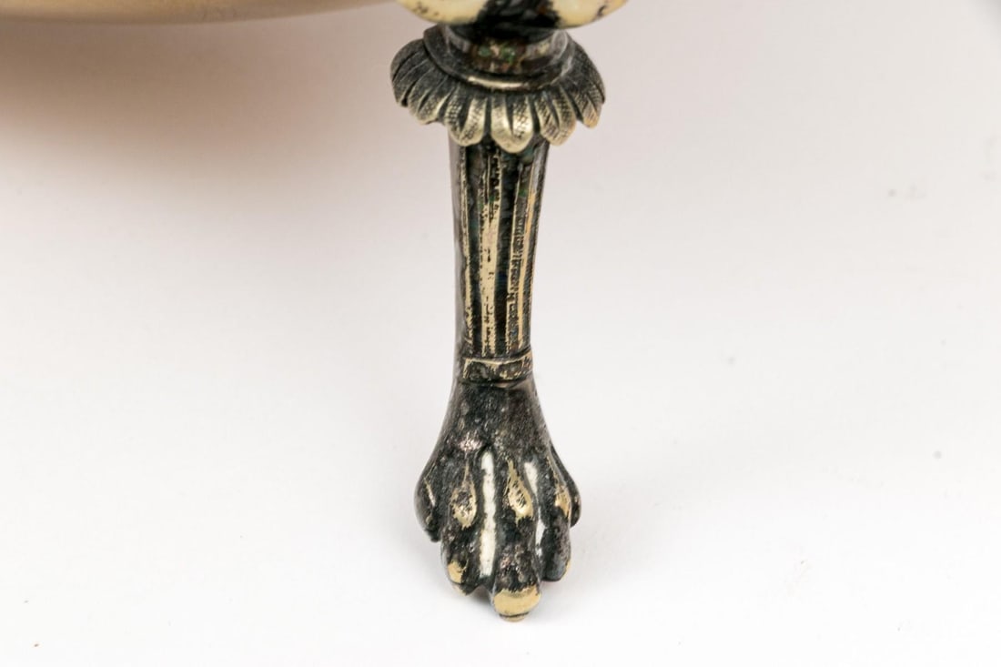 Antique Henry Wilkinson Sheffield Silverplate Bread Warmer Egyptian Revival Sphinx Legs - 6