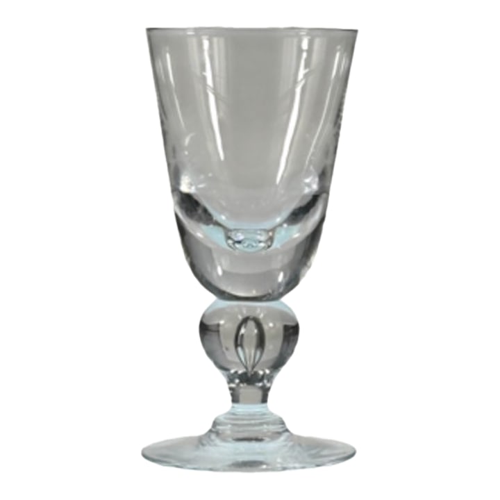 Vintage Signed Steuben Crystal Tear Drop Bubble Baluster Stem Mid Century Goblet or Wine 1 of 7 (1 of 8)